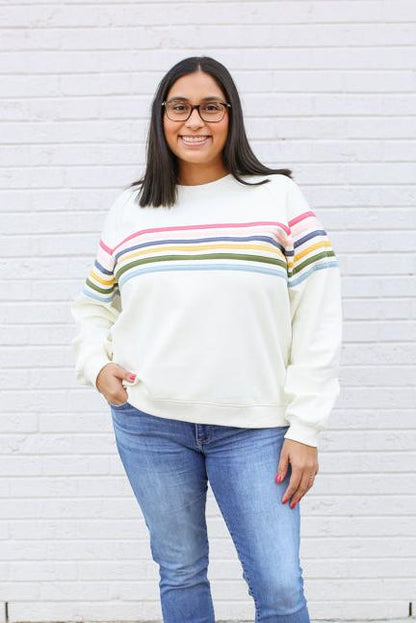 Movemama Six Stripe Invisible Zip Breastfeeding Sweatshirt