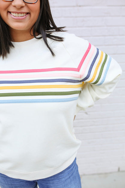 Movemama Six Stripe Invisible Zip Breastfeeding Sweatshirt