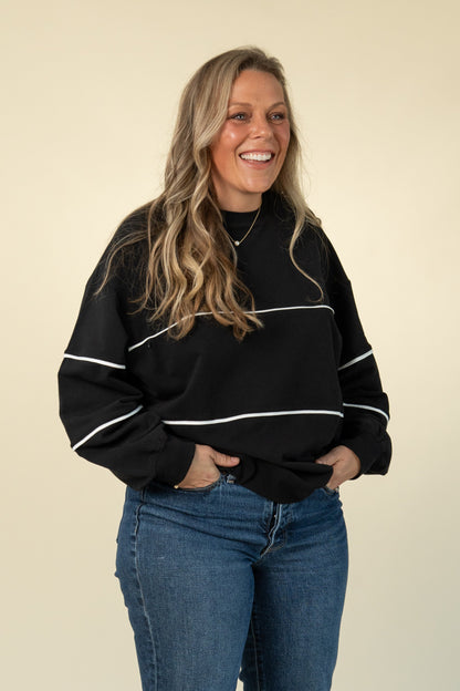 Movemama Relaxed Fit Invisible Zipper Breastfeeding Sweatshirt with Piping