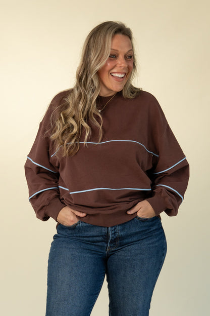 Movemama Relaxed Fit Invisible Zipper Breastfeeding Sweatshirt with Piping