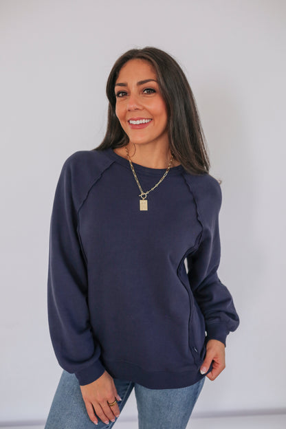 Movemama Big Hug Vertical Zip Breastfeeding Crewneck