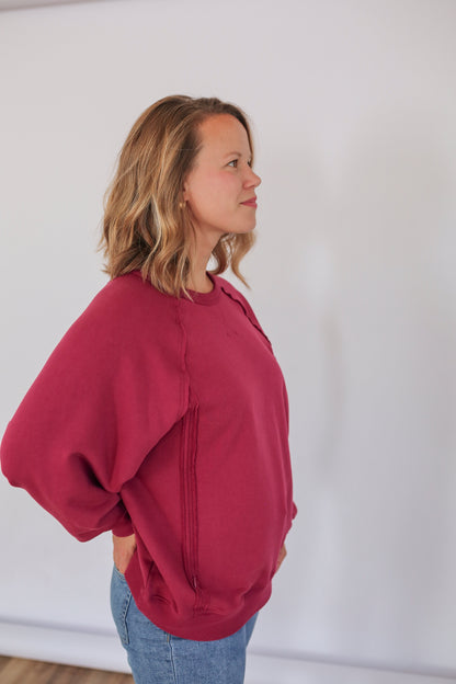 Movemama Big Hug Vertical Zip Breastfeeding Crewneck