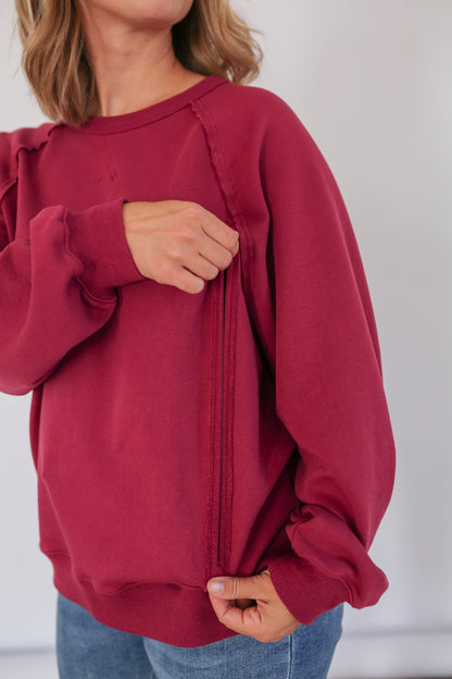 Movemama Big Hug Vertical Zip Breastfeeding Crewneck