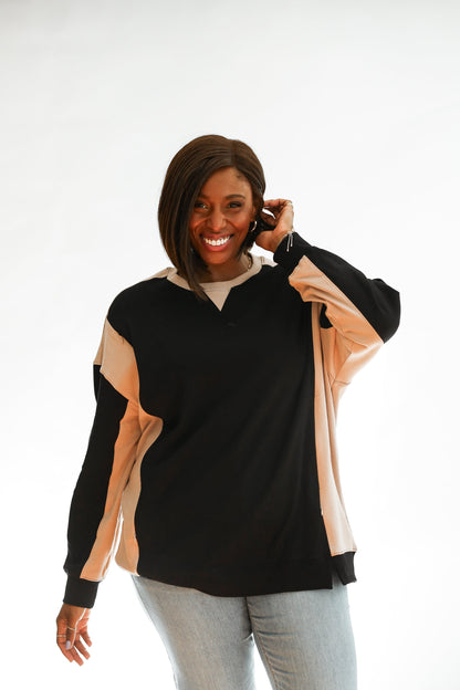 Movemama Colorblock Nursing Lightweight Sweatshirt (Final Sale)