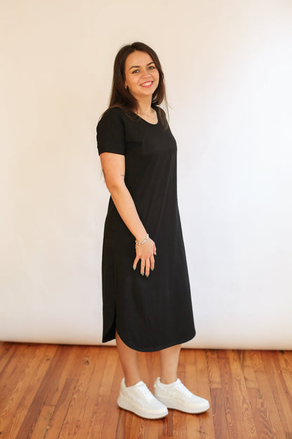 Movemama Invisible Zipper Midi Breastfeeding T-Shirt Dress (Final Sale)