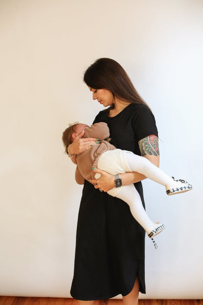 Movemama Invisible Zipper Midi Breastfeeding T-Shirt Dress (Final Sale)