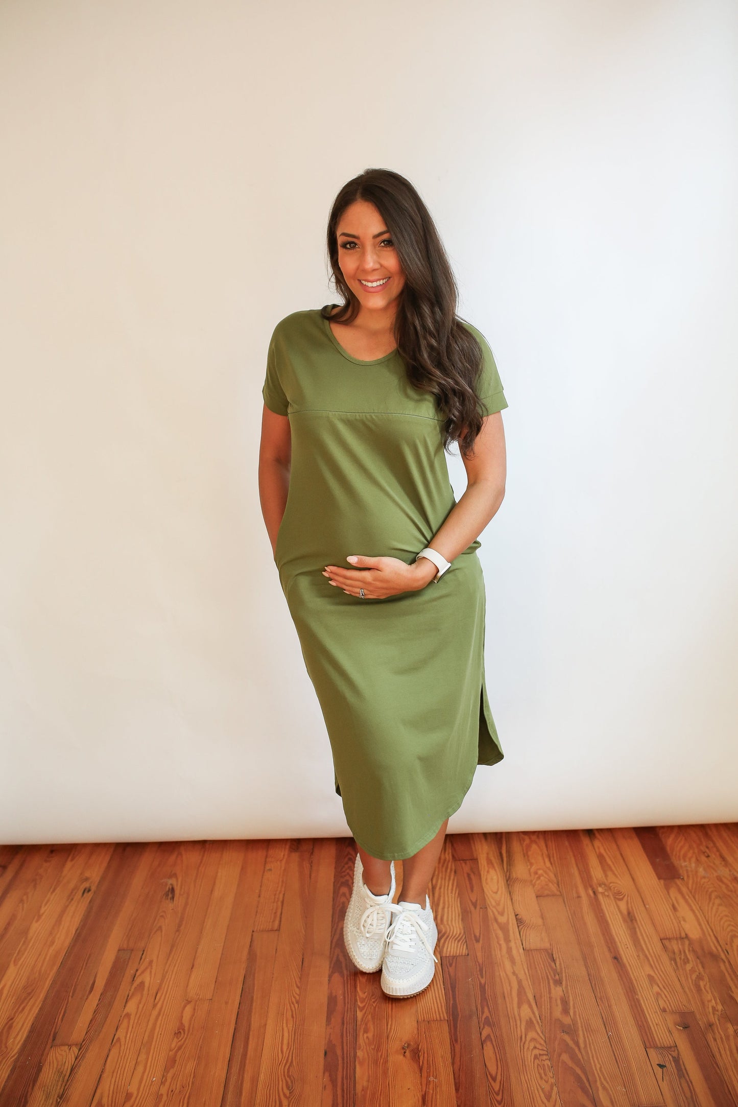 Movemama Invisible Zipper Midi Breastfeeding T-Shirt Dress (Final Sale)