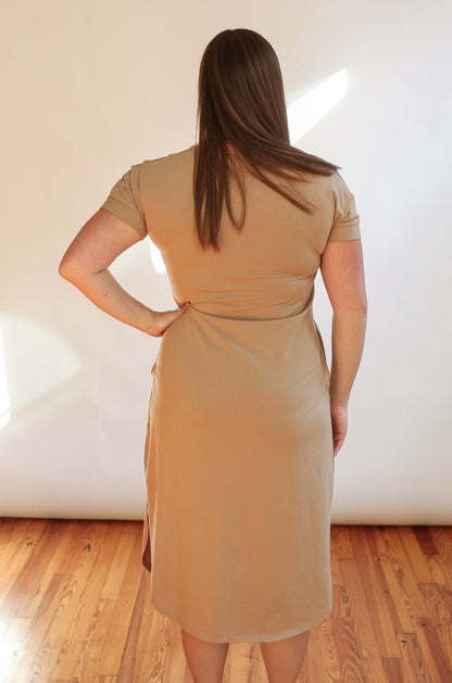 Movemama Invisible Zipper Midi Breastfeeding T-Shirt Dress (Final Sale)