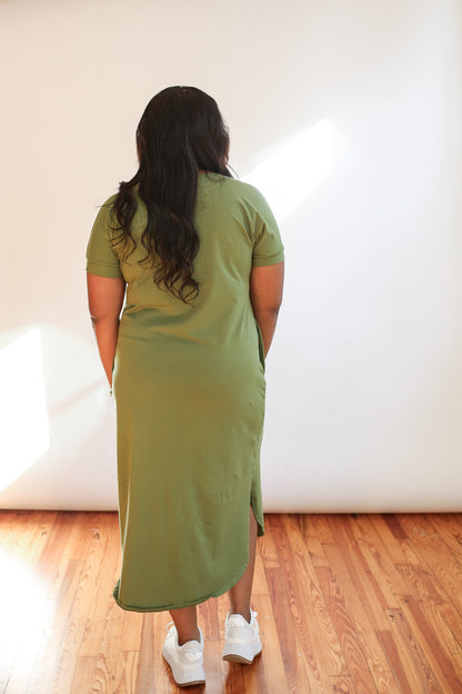 Movemama Invisible Zipper Midi Breastfeeding T-Shirt Dress (Final Sale)