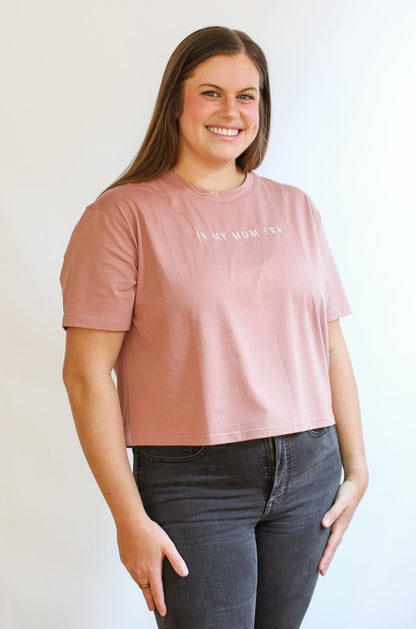 Movemama Cropped Embroidered Nursing Friendly Tee (Final Sale)