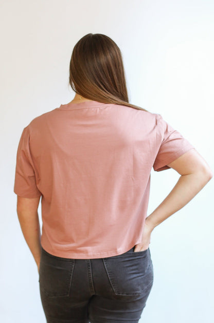 Movemama Cropped Embroidered Nursing Friendly Tee (Final Sale)