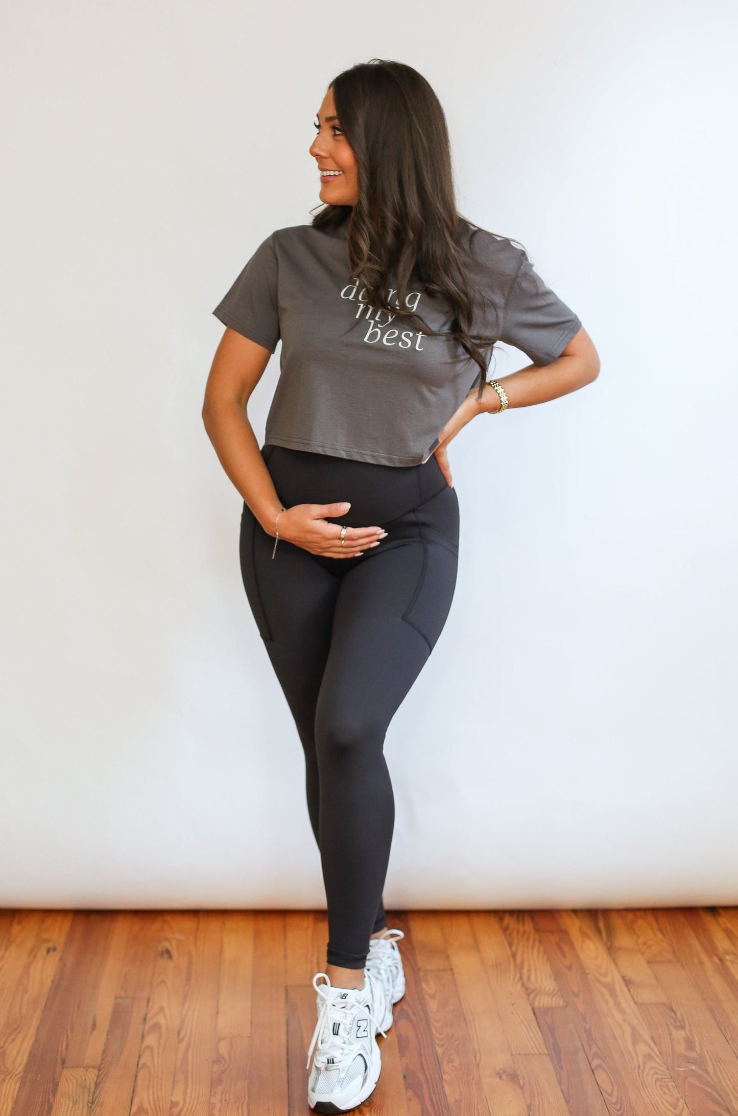 Movemama Cropped Embroidered Nursing Friendly Tee (Final Sale)