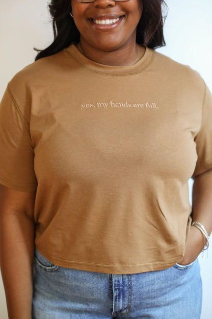Movemama Cropped Embroidered Nursing Friendly Tee (Final Sale)