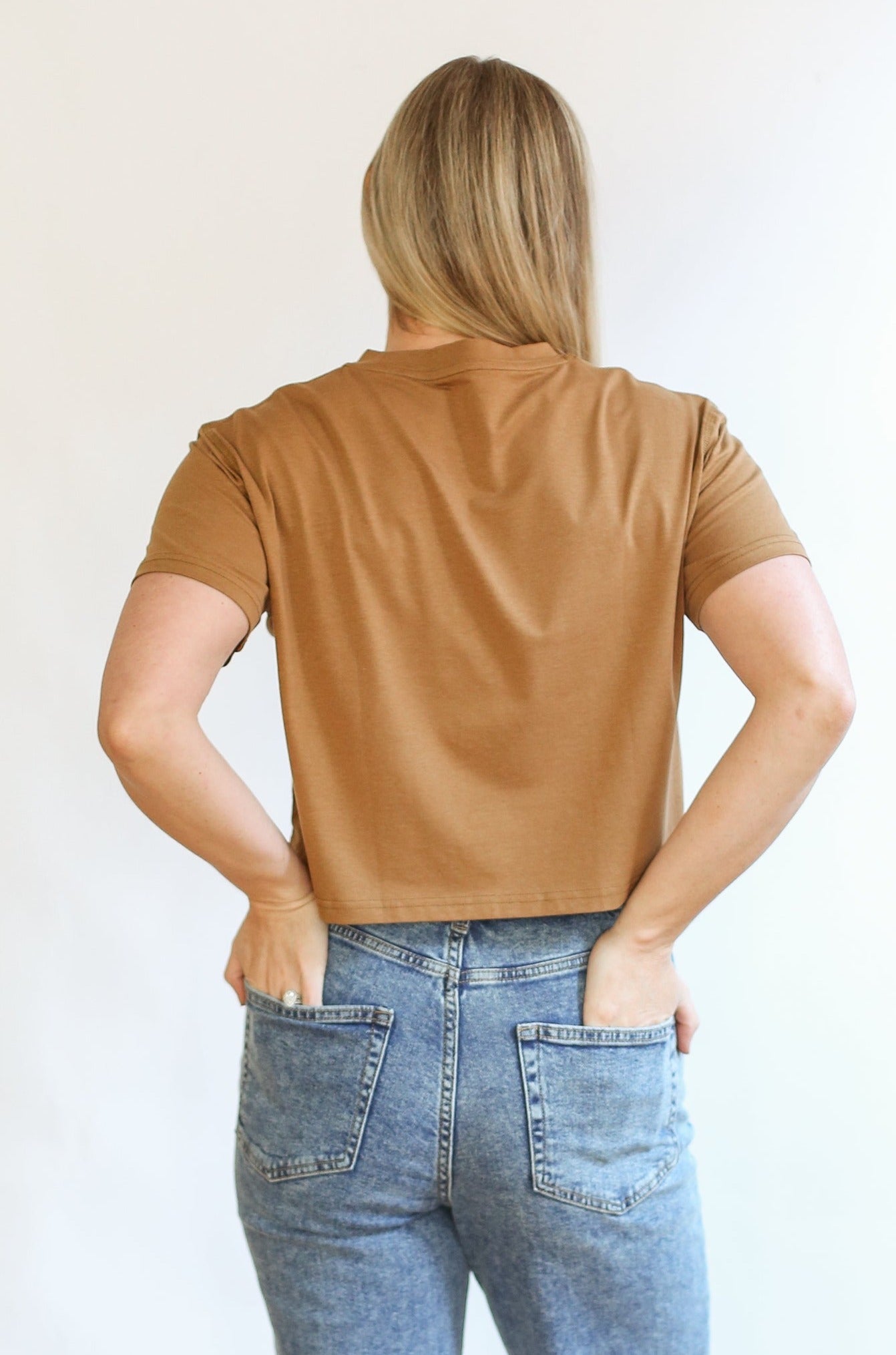 Movemama Cropped Embroidered Nursing Friendly Tee (Final Sale)