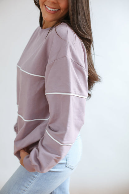 Movemama Relaxed Fit Invisible Zipper Breastfeeding Sweatshirt with Piping
