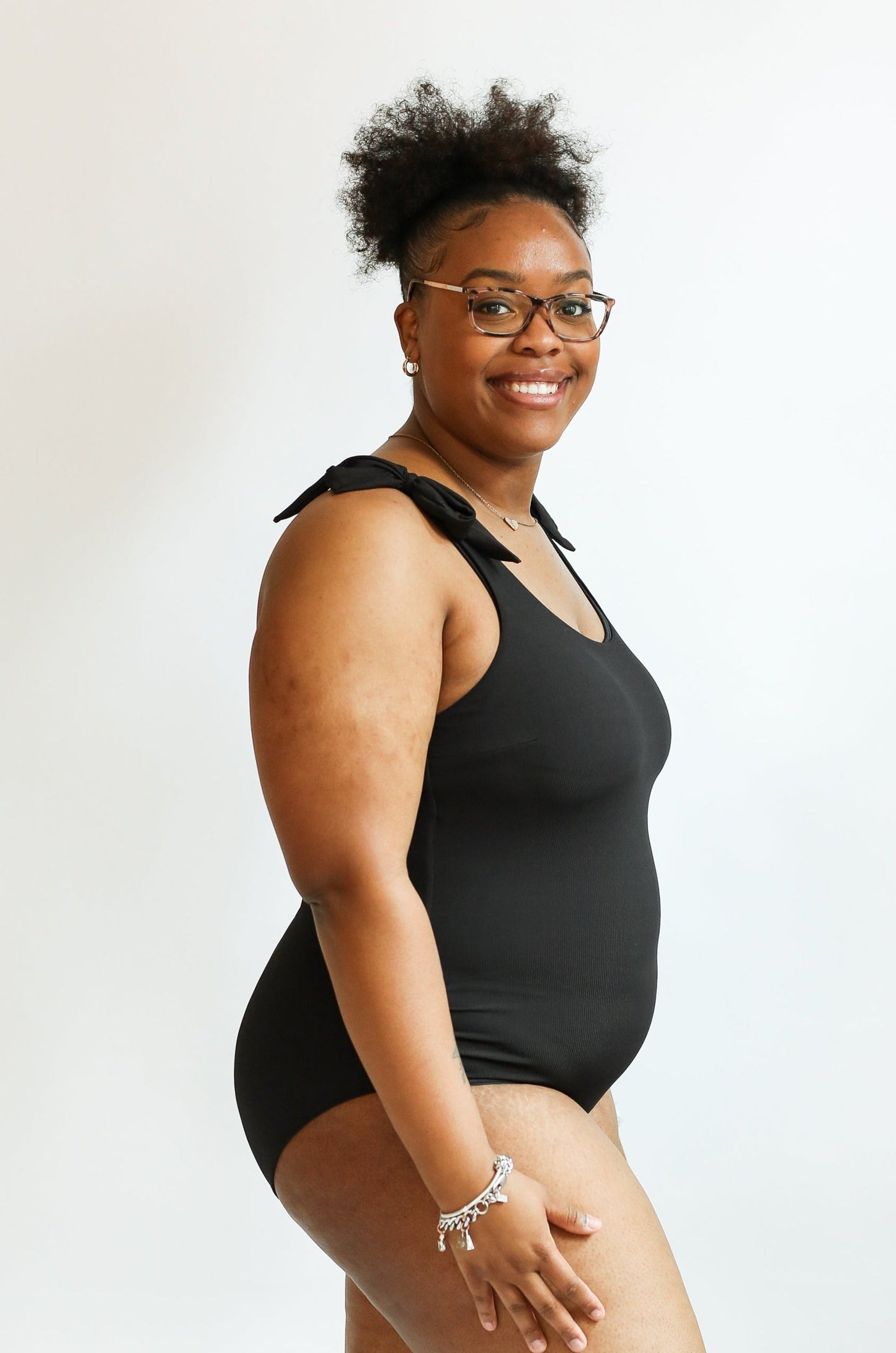 Movemama Ribbed One Piece Tie Shoulder Breastfeeding Swimsuit