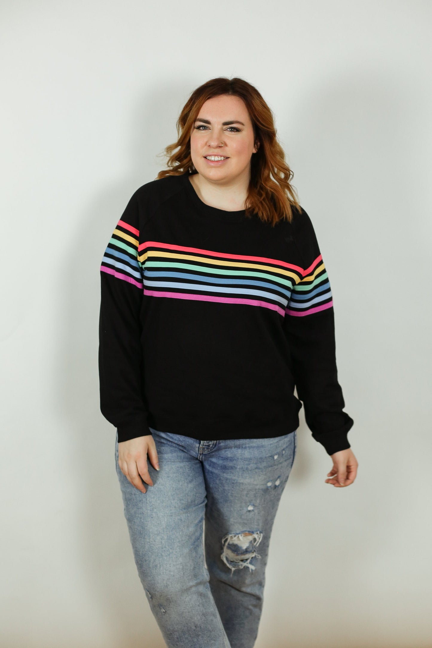 Movemama Six Stripe Invisible Zip Breastfeeding Sweatshirt