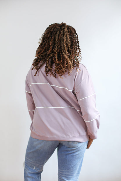 Movemama Relaxed Fit Invisible Zipper Breastfeeding Sweatshirt with Piping