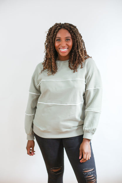 Movemama Relaxed Fit Invisible Zipper Breastfeeding Sweatshirt with Piping