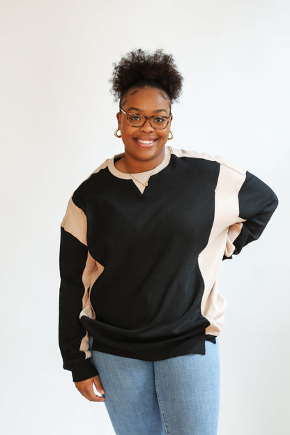 Movemama Colorblock Nursing Lightweight Sweatshirt (Final Sale)