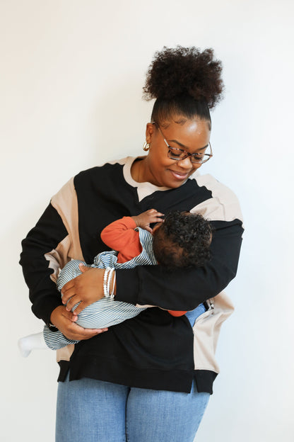 Movemama Colorblock Nursing Lightweight Sweatshirt (Final Sale)