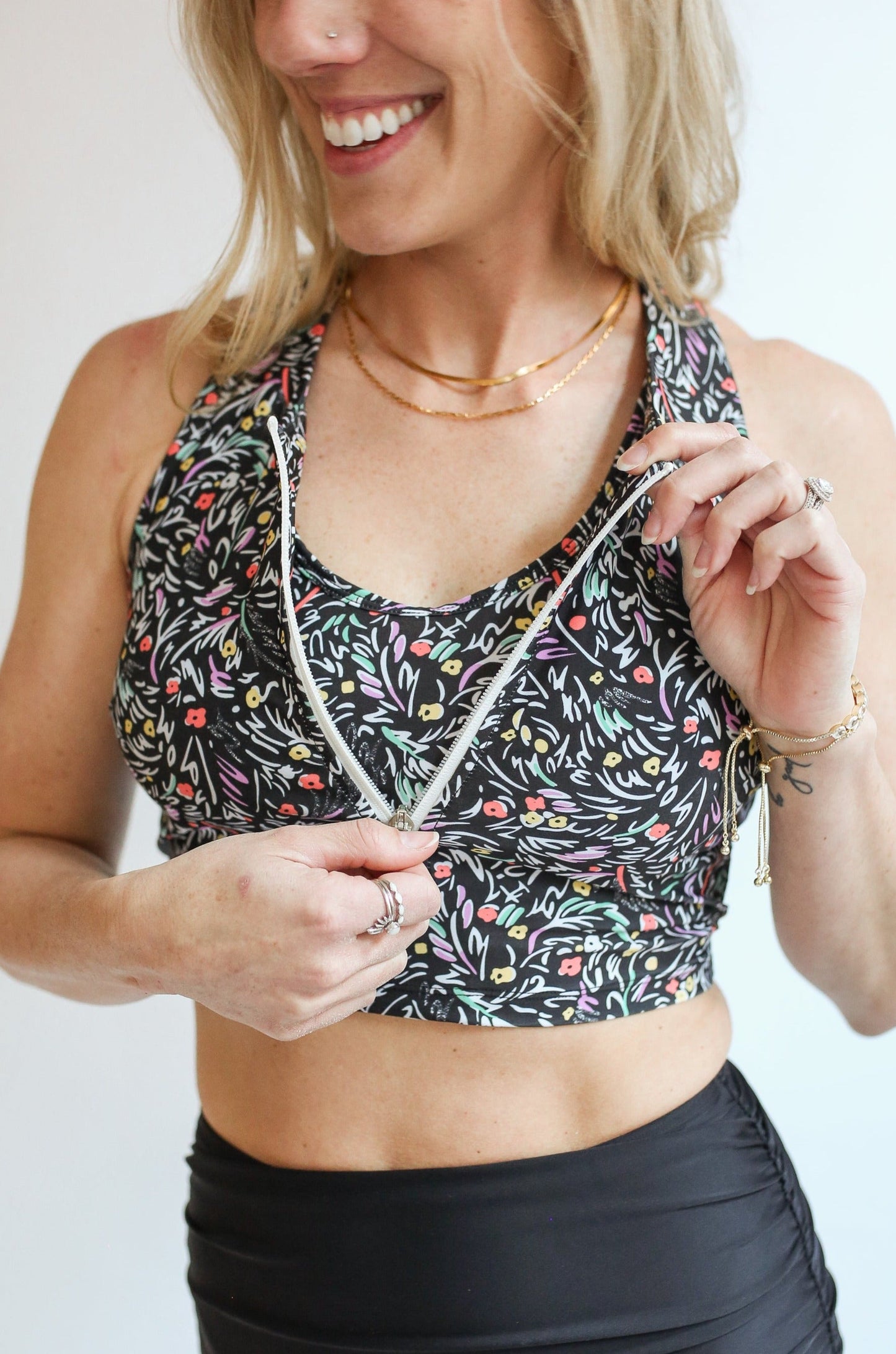Movemama Crop Zip Up Breastfeeding Swimsuit Top