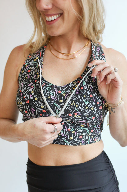 Movemama Crop Zip Up Breastfeeding Swimsuit Top