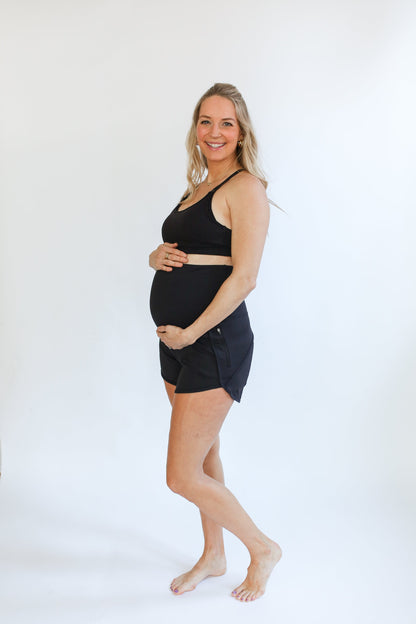 Movemama Maternity Athletic Shorts - Black