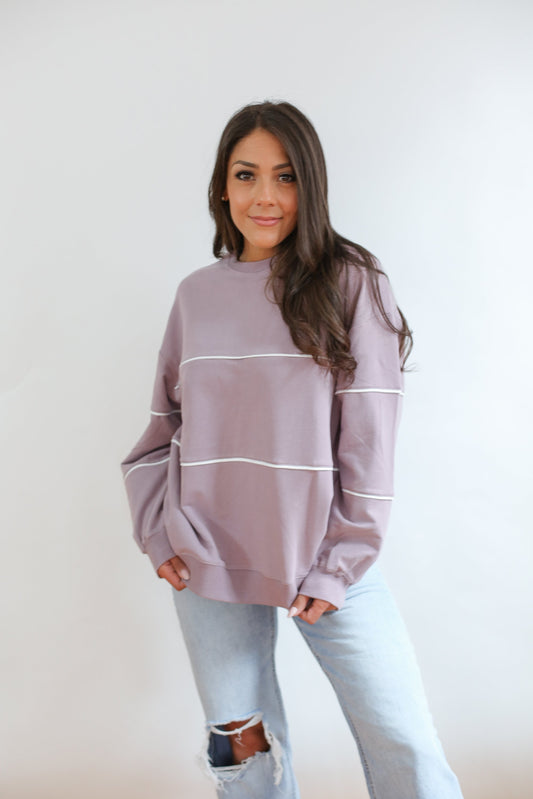 Movemama Relaxed Fit Invisible Zipper Breastfeeding Sweatshirt with Piping