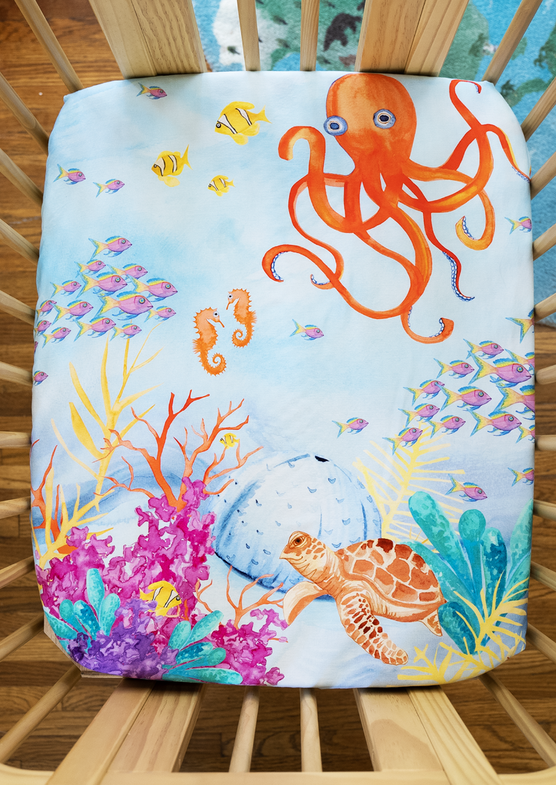 Moon Star Baby Nestig Mini Crib Compatible: Ocean Crib Sheet