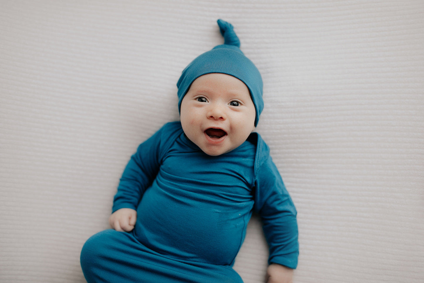 Three Little Tots Blue Knotted Newborn Baby Gown