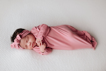 Three Little Tots Rose Knotted Newborn Baby Gown