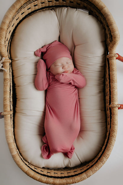 Three Little Tots Rose Knotted Newborn Baby Gown