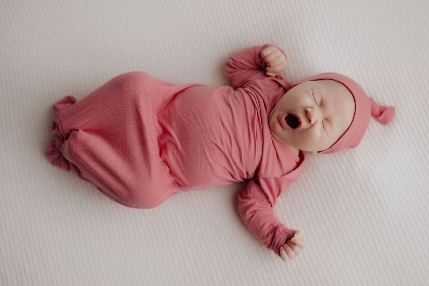 Three Little Tots Rose Knotted Newborn Baby Gown