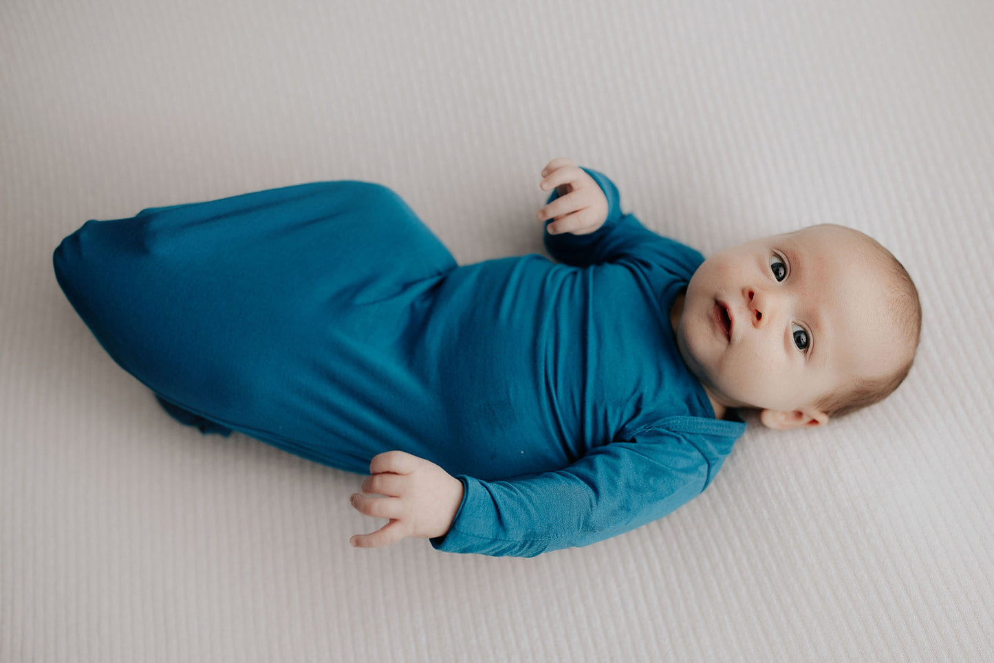 Three Little Tots Blue Knotted Newborn Baby Gown