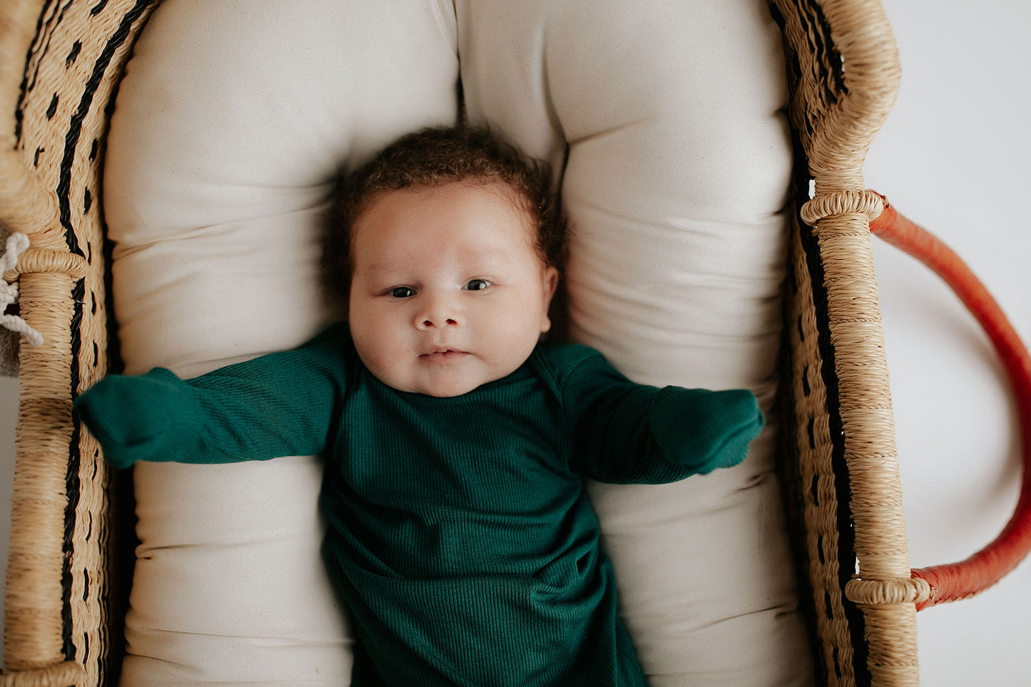 Three Little Tots Forest Green Knotted Newborn Baby Gown
