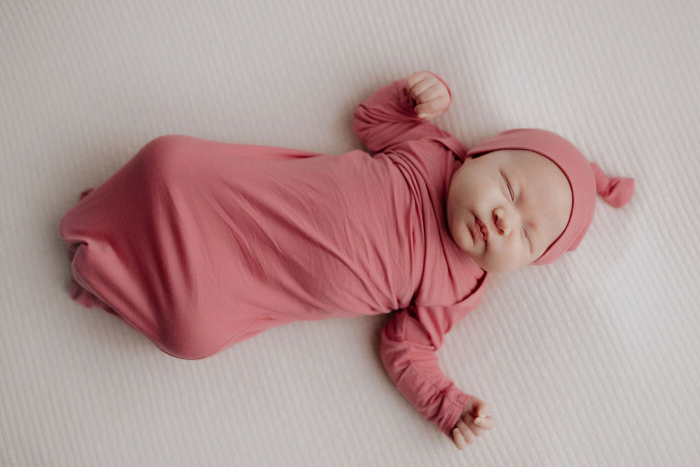 Three Little Tots Rose Knotted Newborn Baby Gown