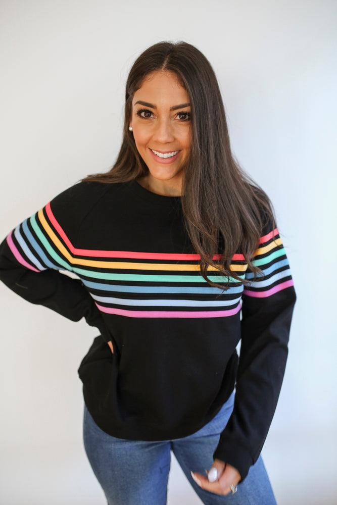 Movemama Six Stripe Invisible Zip Breastfeeding Sweatshirt