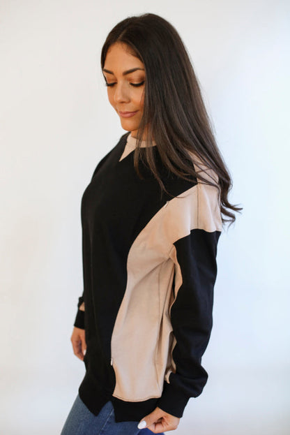 Movemama Colorblock Nursing Lightweight Sweatshirt (Final Sale)