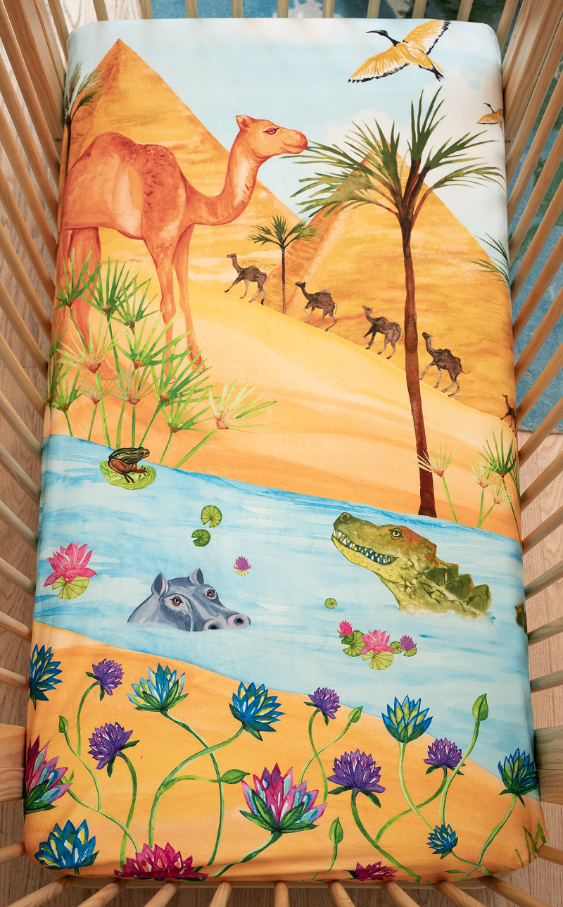 Moon Star Baby Naptime on the Nile Fitted Crib Sheet