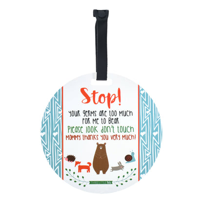 Three Little Tots Woodlands No Touching My Newborn Car Seat Sign Tag