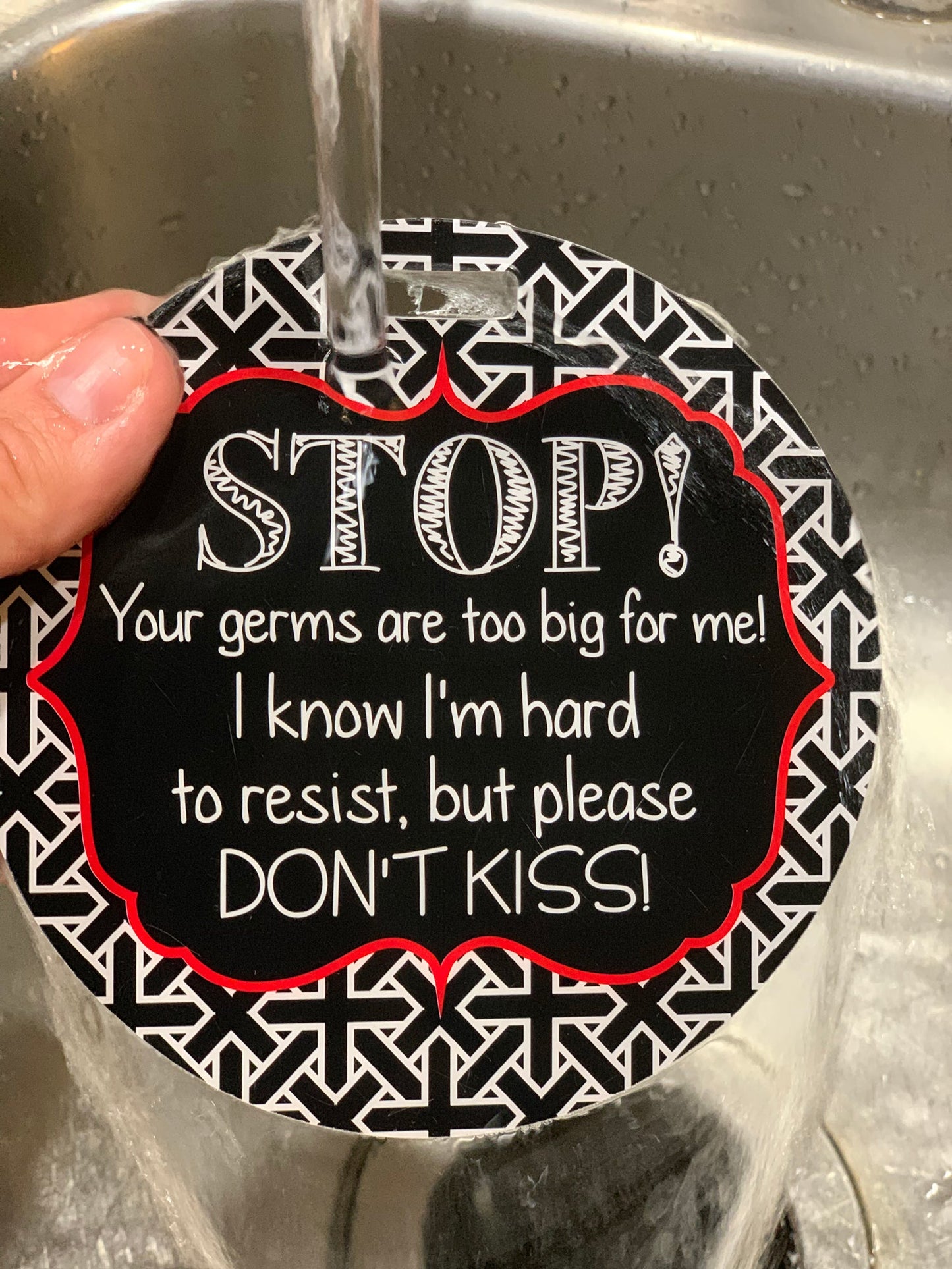 Three Little Tots No Kissing A Newborn Car Seat and Stroller Tag