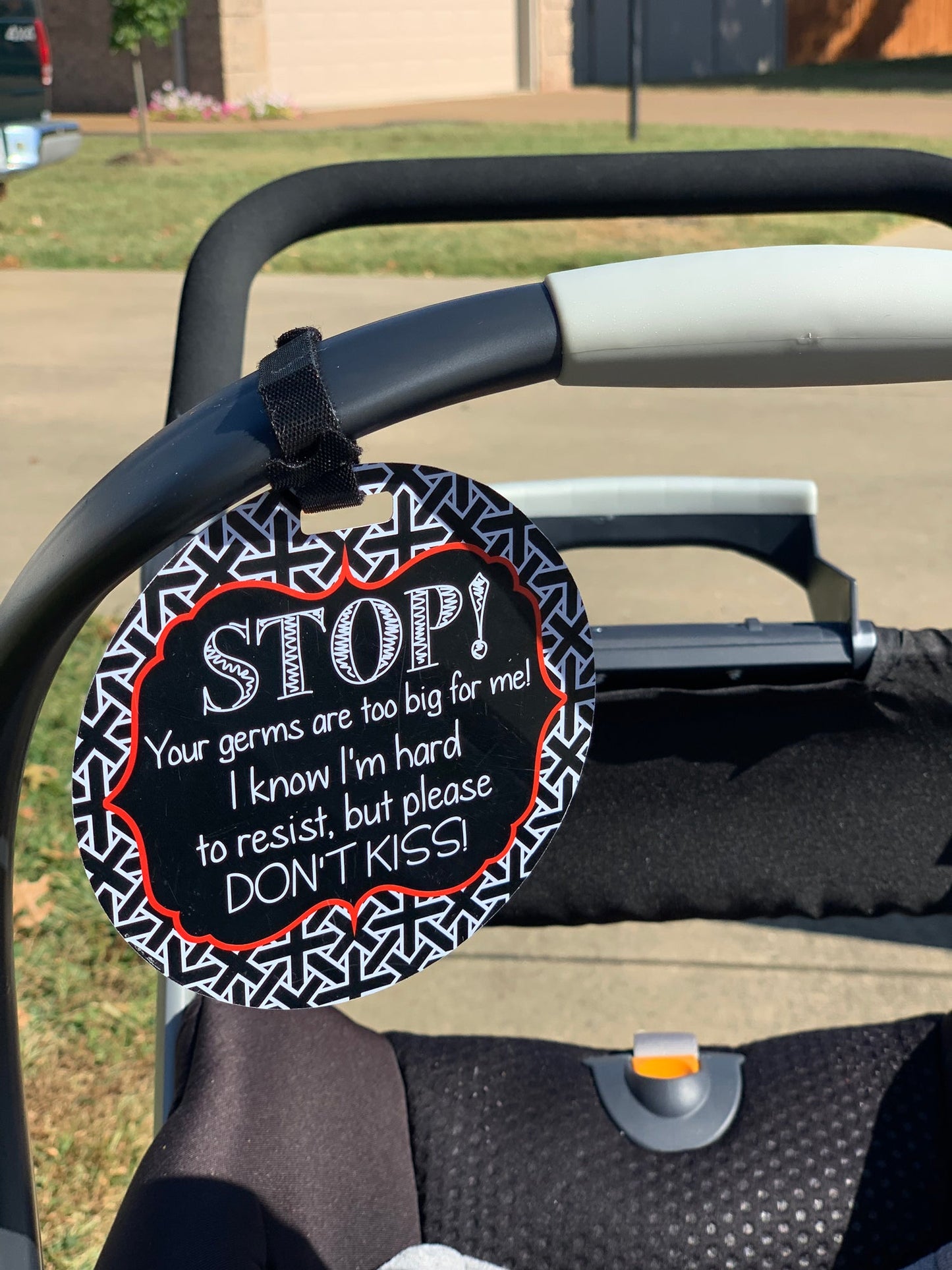 Three Little Tots No Kissing A Newborn Car Seat and Stroller Tag