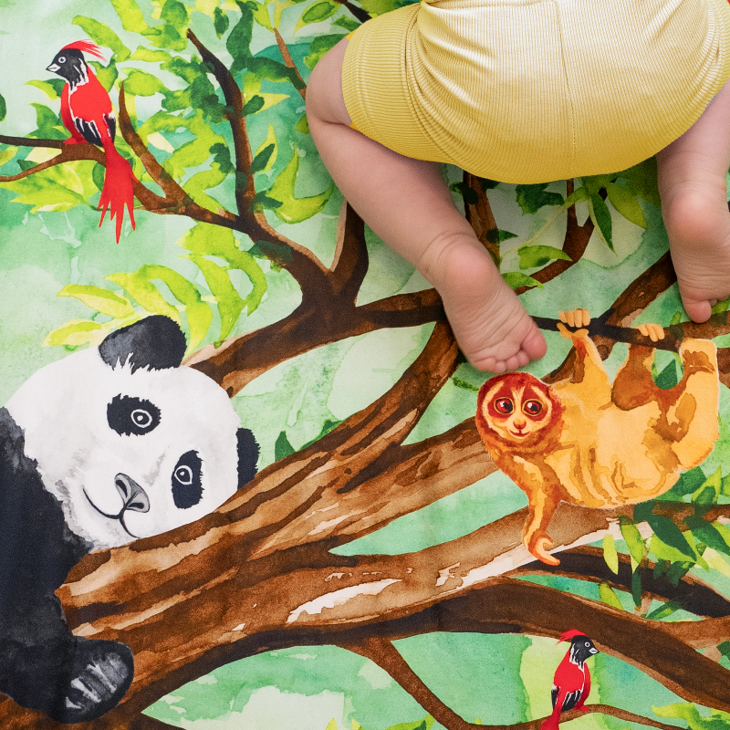 Moon Star Baby Great Cuddle of Pandas Fitted Crib Sheet
