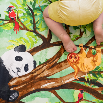 Moon Star Baby Great Cuddle of Pandas Fitted Crib Sheet