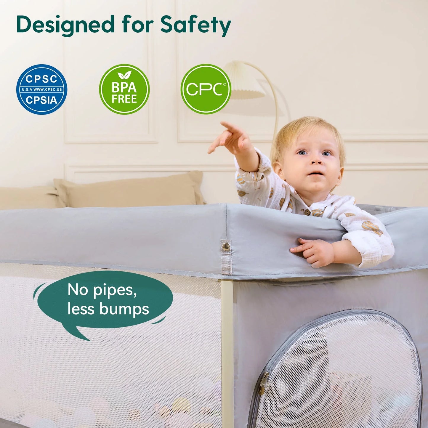 Babelio Baby Playpen | 2-Step Folding Indoor & Outdoor Playpen
