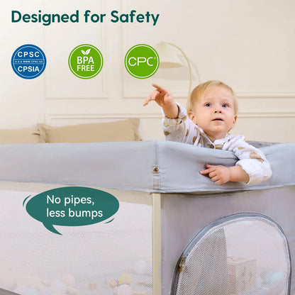 Babelio Baby Playpen | 2-Step Folding Indoor & Outdoor Playpen