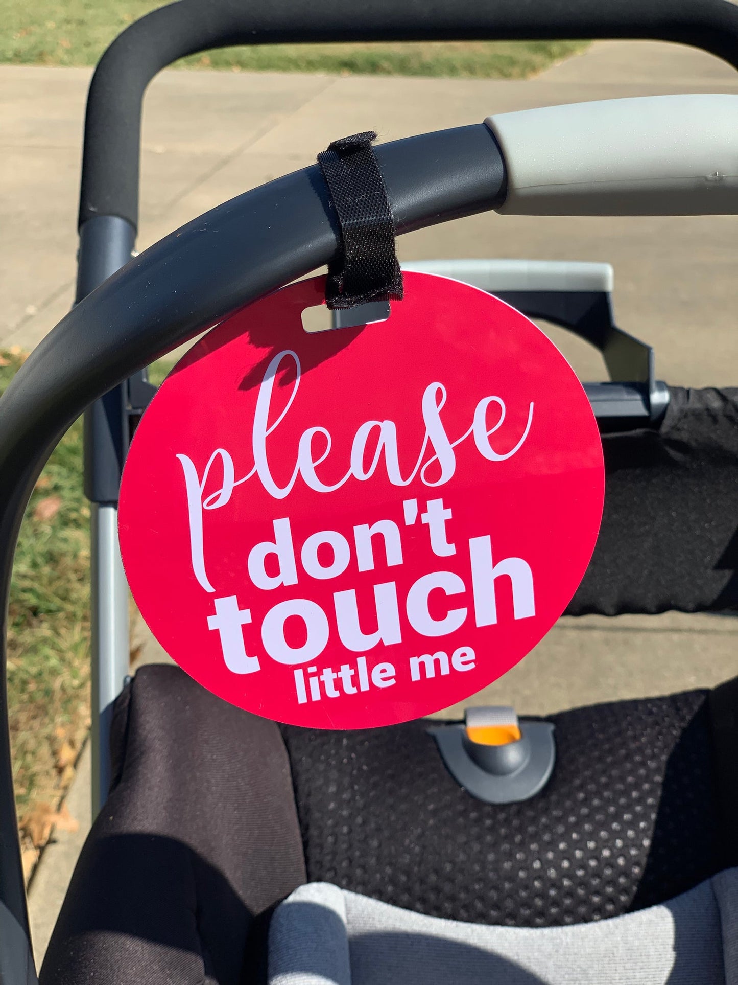 Three Little Tots Pink Please Don't Touch Little Me Newborn Car Seat Sign Tag