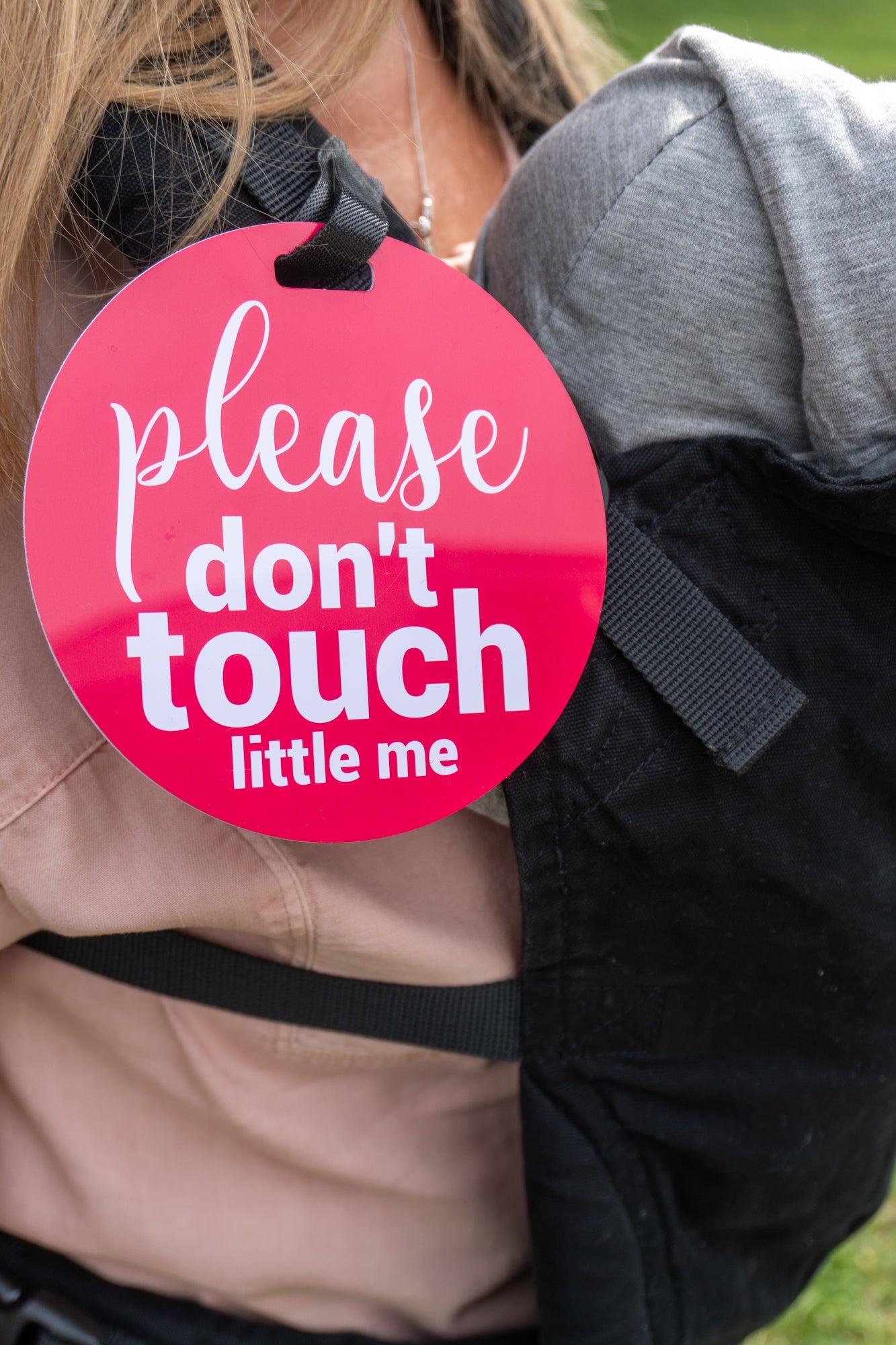 Three Little Tots Pink Please Don't Touch Little Me Newborn Car Seat Sign Tag