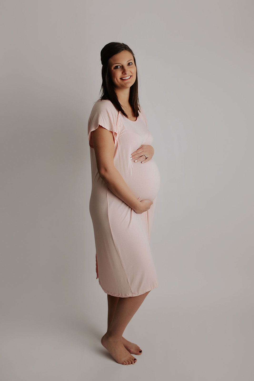 Three Little Tots Heavenly Pink Mommy Labor and Delivery Nursing Hospital Gown